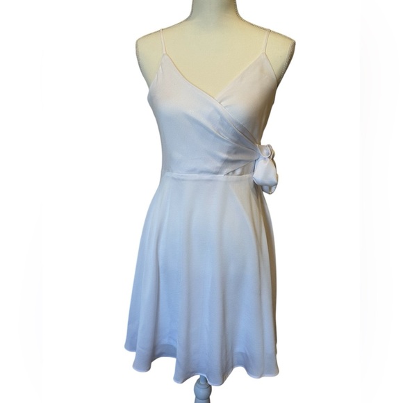 Express White Wrap Front Sleeveless Mini Dress with Tie Size Small - Picture 1 of 6